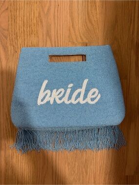 Light Blue 'Bride' Beaded Fringe Bag
